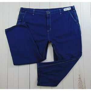 Carhartt Dungaree Jeans Men's Size 48 Dark Wash Blue Denim American Workwear JOB